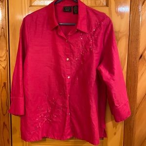 Magenta button down shirt 16P